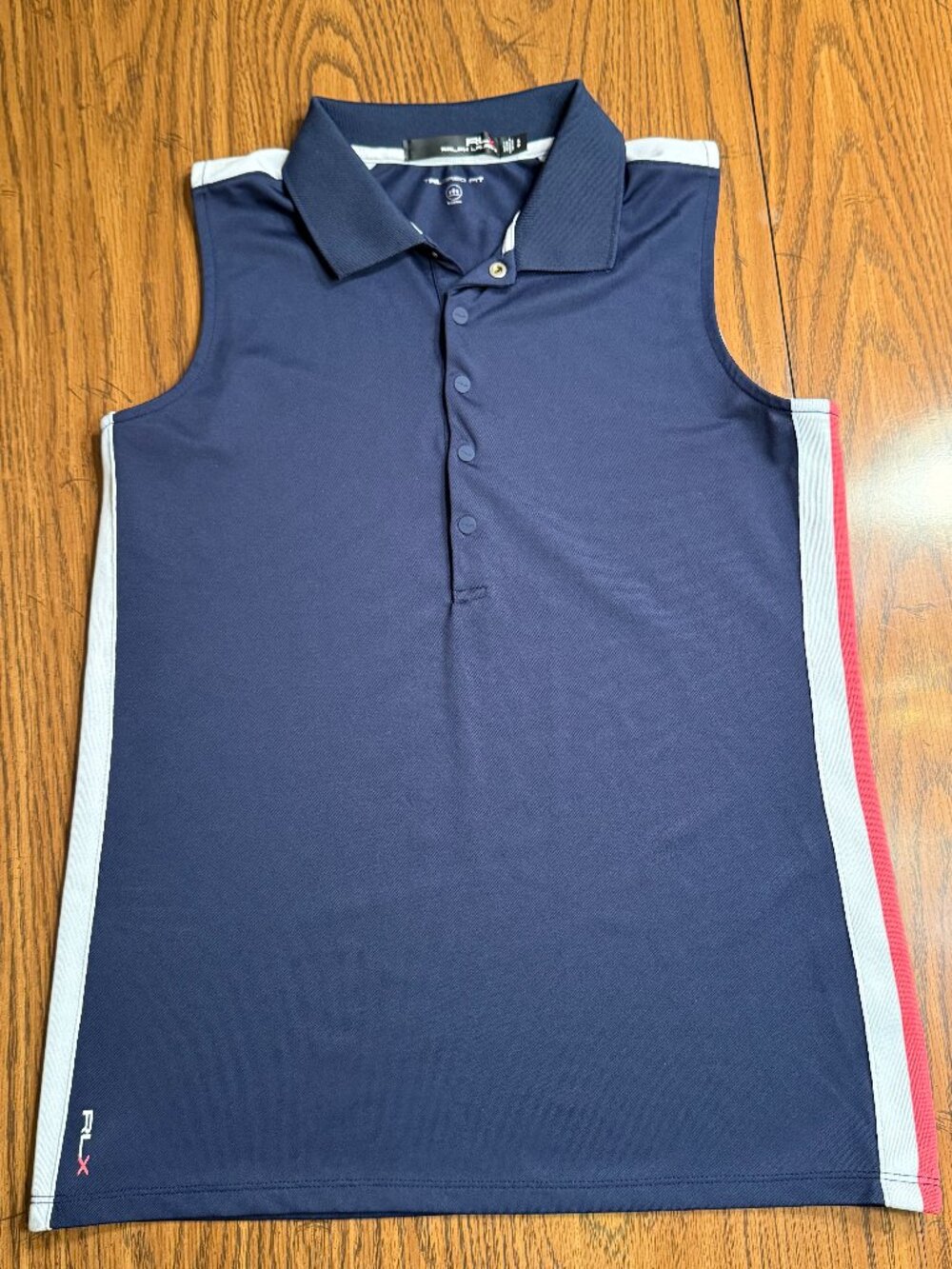 RLX Ralph Lauren Golf Polo S Navy Sleeveless Wicking Tailored Fit